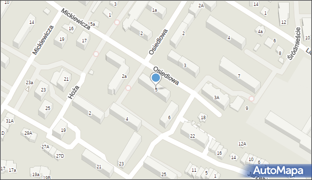 Augustów, Osiedlowa, 5, mapa Augustów