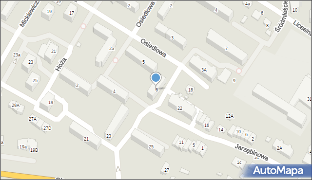 Augustów, Osiedlowa, 6, mapa Augustów