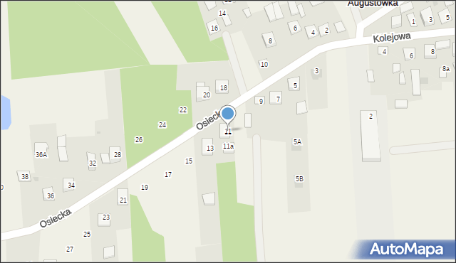 Augustówka, Osiecka, 11, mapa Augustówka