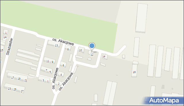 Baborów, Osiedle Akacjowe, 12a, mapa Baborów