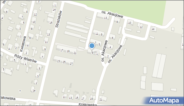Baborów, Osiedle Akacjowe, 3, mapa Baborów