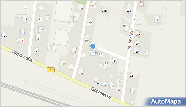 Baczyna, Osiedle Młodych, 11, mapa Baczyna