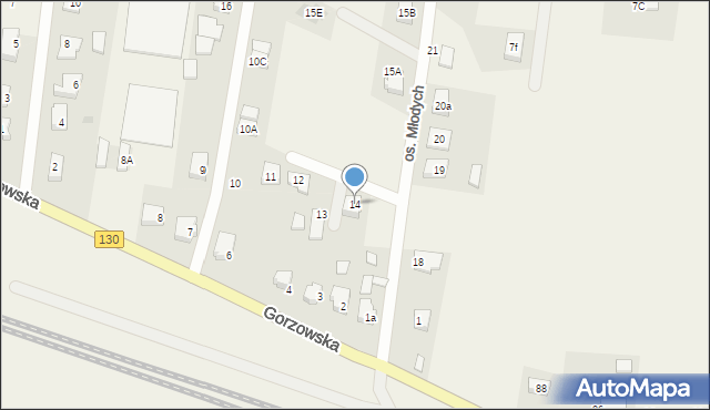 Baczyna, Osiedle Młodych, 14, mapa Baczyna