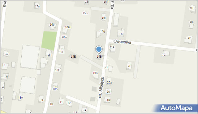 Baczyna, Osiedle Młodych, 15B, mapa Baczyna