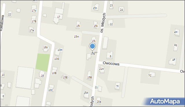 Baczyna, Osiedle Młodych, 15g, mapa Baczyna