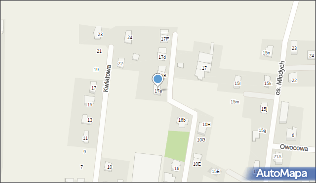 Baczyna, Osiedle Młodych, 17a, mapa Baczyna