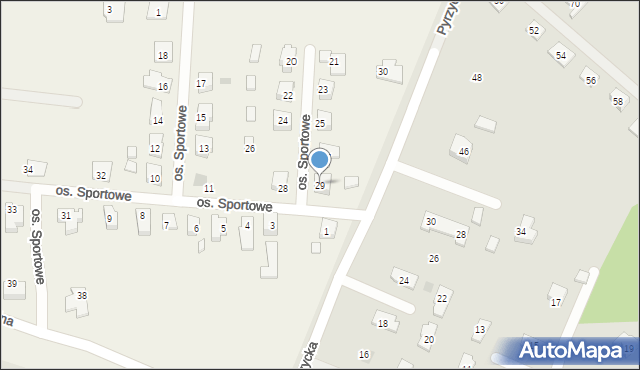 Baczyna, Osiedle Sportowe, 29, mapa Baczyna
