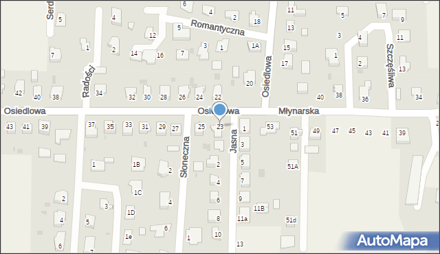 Bąków, Osiedlowa, 23, mapa Bąków