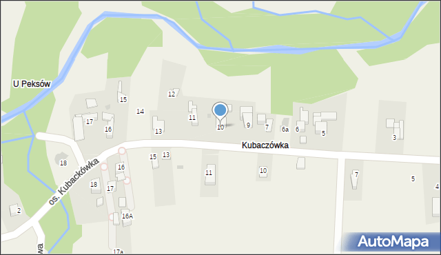 Bańska Wyżna, Osiedle Kubackówka, 10, mapa Bańska Wyżna