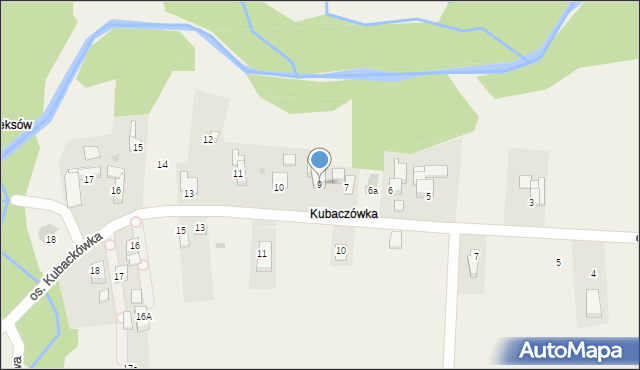 Bańska Wyżna, Osiedle Kubackówka, 9, mapa Bańska Wyżna