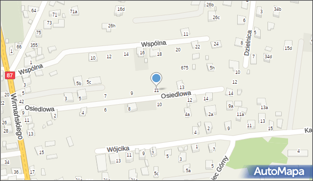 Barcice, Osiedlowa, 11, mapa Barcice