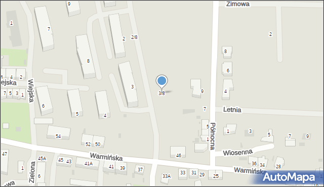 Barczewo, Osiedle Zielone Wzgórze, 3/8, mapa Barczewo