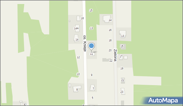 Bartków, Osiedle Knieje, 11, mapa Bartków