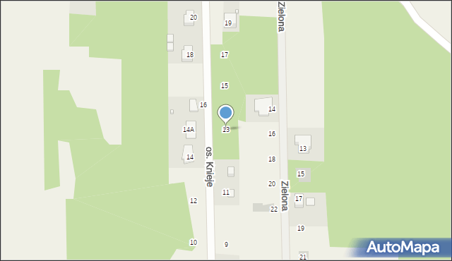 Bartków, Osiedle Knieje, 13, mapa Bartków