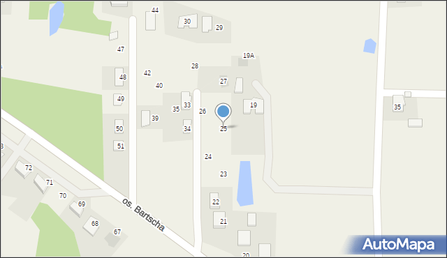 Bartodzieje, Osiedle Bartscha M., kpt., 25, mapa Bartodzieje