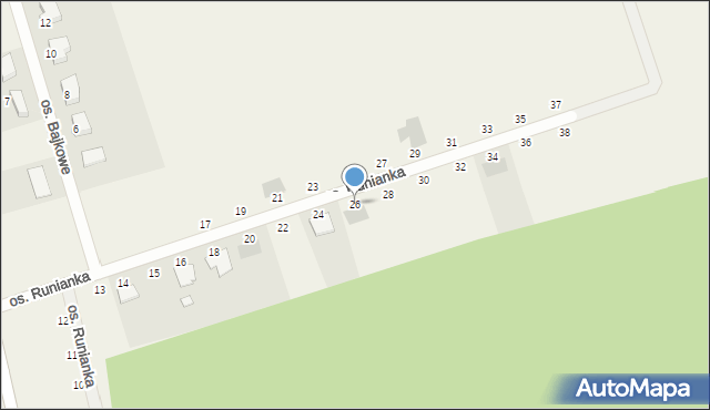 Bartodzieje, Osiedle Runianka, 26, mapa Bartodzieje