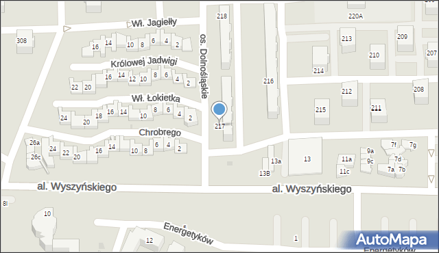 Bełchatów, Osiedle Dolnośląskie, 217, mapa Bełchatów