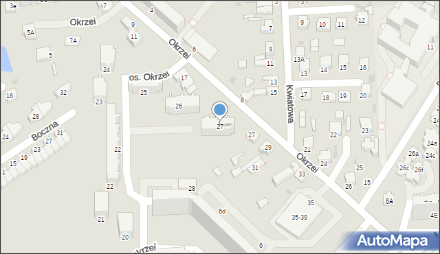 Bełchatów, Osiedle Okrzei, 27, mapa Bełchatów