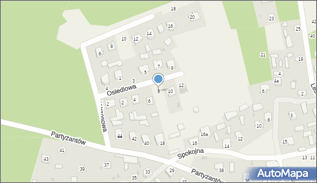 Bełżec, Osiedlowa, 8, mapa Bełżec