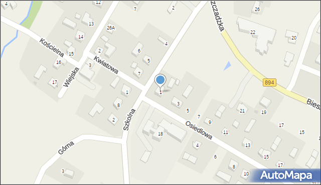 Berezka, Osiedlowa, 1, mapa Berezka