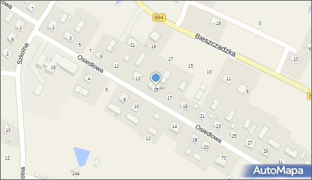 Berezka, Osiedlowa, 15, mapa Berezka