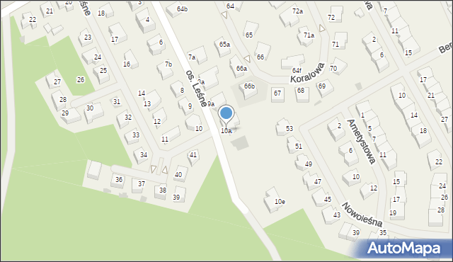 Bezrzecze, Osiedle Leśne, 10a, mapa Bezrzecze