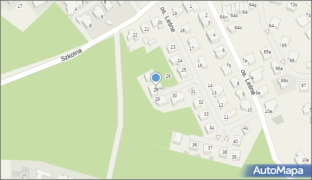 Bezrzecze, Osiedle Leśne, 28, mapa Bezrzecze