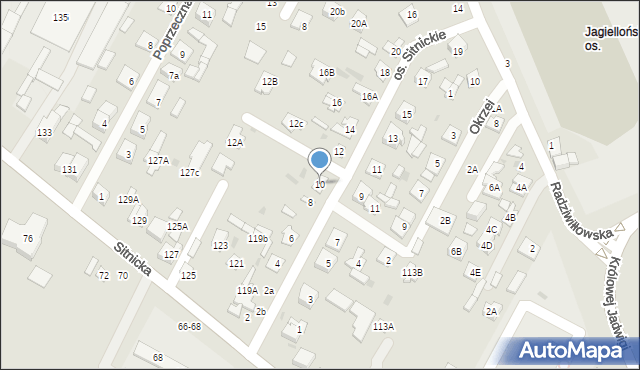 Biała Podlaska, Osiedle Sitnickie, 10, mapa Białej Podlaskiej