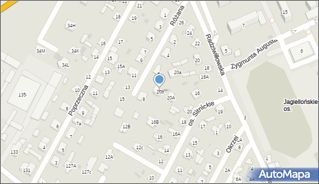 Biała Podlaska, Osiedle Sitnickie, 20b, mapa Białej Podlaskiej