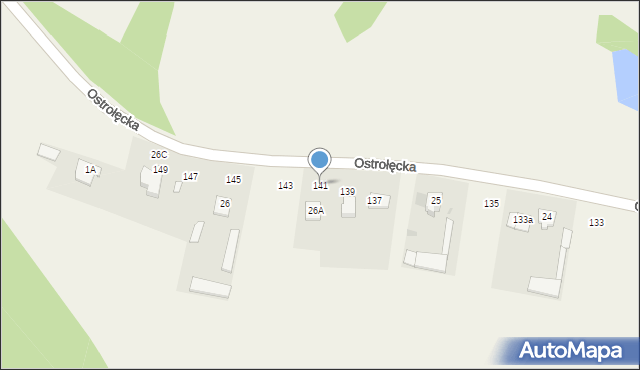 Białobrzeg Dalszy, Ostrołęcka, 141, mapa Białobrzeg Dalszy