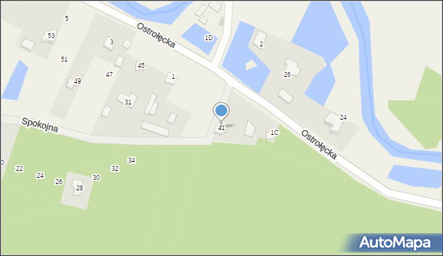 Białobrzeg Dalszy, Ostrołęcka, 41, mapa Białobrzeg Dalszy