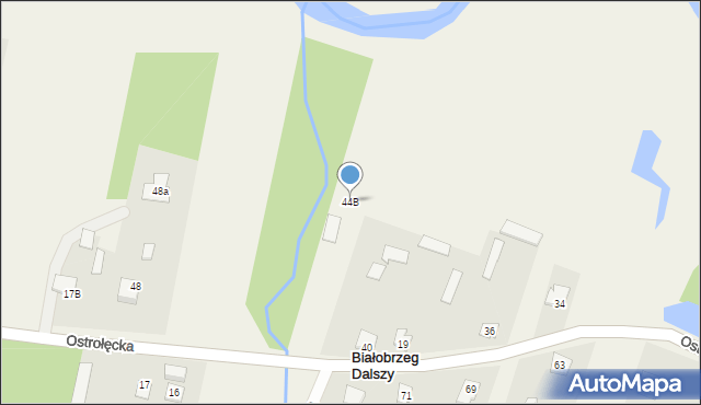 Białobrzeg Dalszy, Ostrołęcka, 44B, mapa Białobrzeg Dalszy