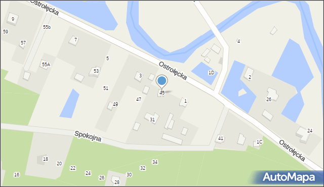 Białobrzeg Dalszy, Ostrołęcka, 45, mapa Białobrzeg Dalszy