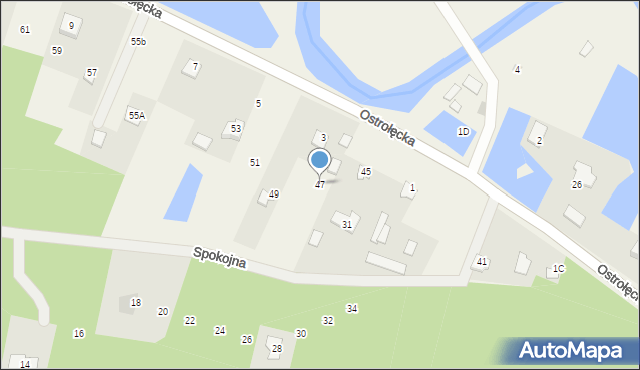 Białobrzeg Dalszy, Ostrołęcka, 47, mapa Białobrzeg Dalszy