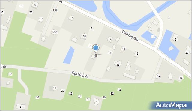 Białobrzeg Dalszy, Ostrołęcka, 49, mapa Białobrzeg Dalszy