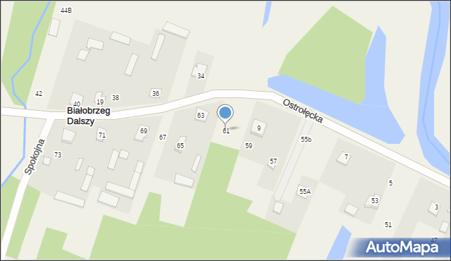 Białobrzeg Dalszy, Ostrołęcka, 61, mapa Białobrzeg Dalszy
