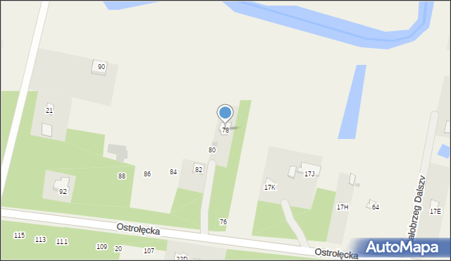 Białobrzeg Dalszy, Ostrołęcka, 78, mapa Białobrzeg Dalszy
