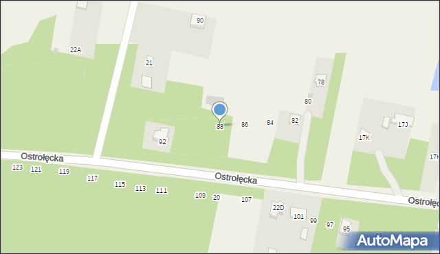 Białobrzeg Dalszy, Ostrołęcka, 88, mapa Białobrzeg Dalszy