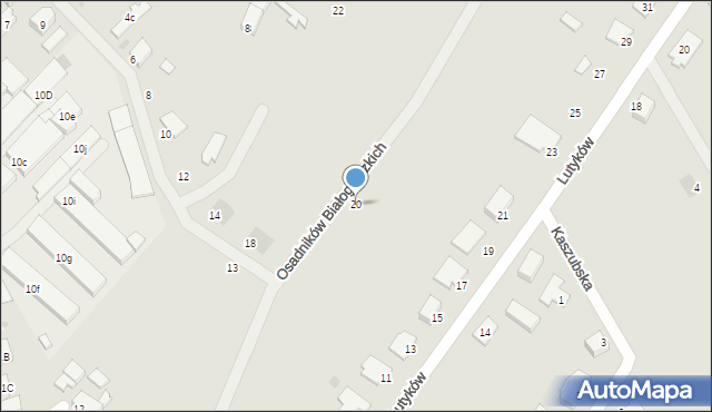 Białogard, Osadników Białogardzkich, 20, mapa Białogard