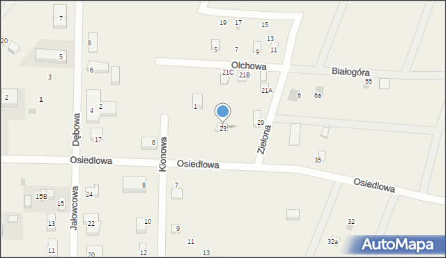 Białogóra, Osiedlowa, 23, mapa Białogóra