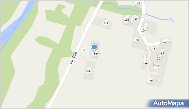 Biały Dunajec, Osiedle Gile, 19B, mapa Biały Dunajec