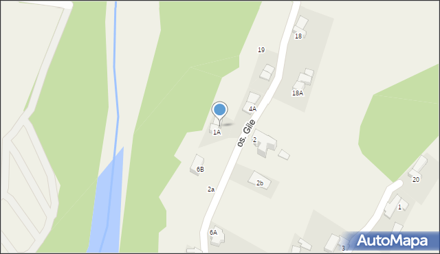 Biały Dunajec, Osiedle Gile, 1b, mapa Biały Dunajec