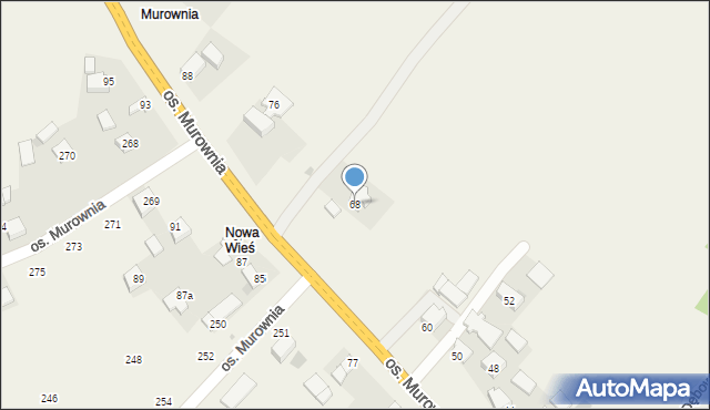 Biały Kościół, Osiedle Murownia, 68, mapa Biały Kościół
