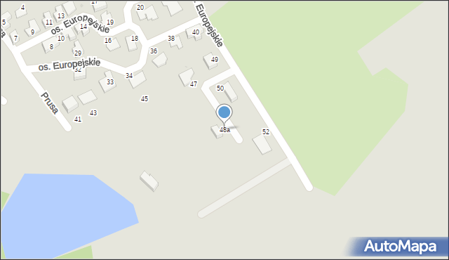 Bielawa, Osiedle Europejskie, 48a, mapa Bielawa