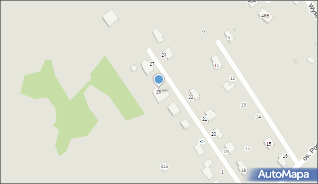 Bielawa, Osiedle Podgórskie, 28, mapa Bielawa