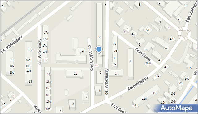 Bielawa, Osiedle Włókniarzy, 5f, mapa Bielawa