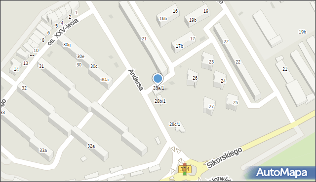 Bielawa, Osiedle XXV-lecia, 28a/2, mapa Bielawa