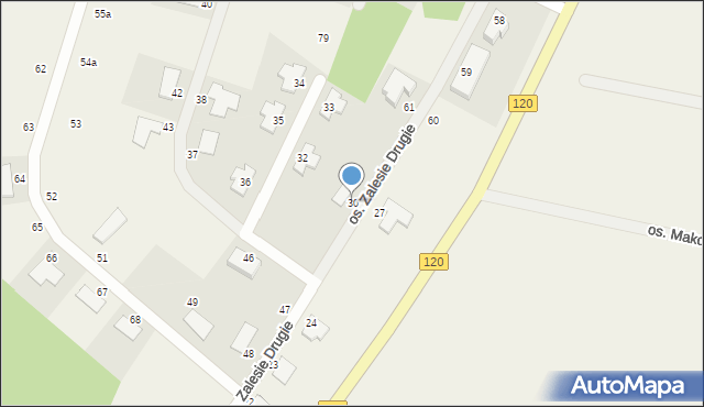 Bielkowo, Osiedle Zalesie Drugie, 30, mapa Bielkowo