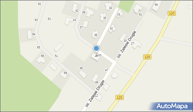Bielkowo, Osiedle Zalesie Drugie, 46, mapa Bielkowo