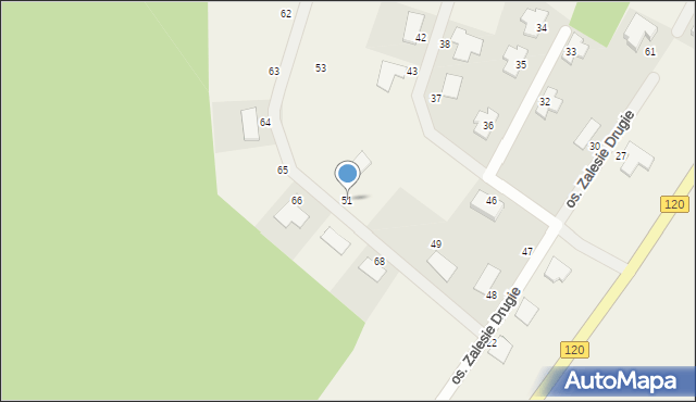Bielkowo, Osiedle Zalesie Drugie, 51, mapa Bielkowo
